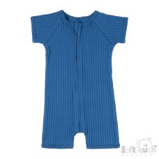 JS4600-AZ: Azure Ribbed Jumpsuit (0-3 Months)